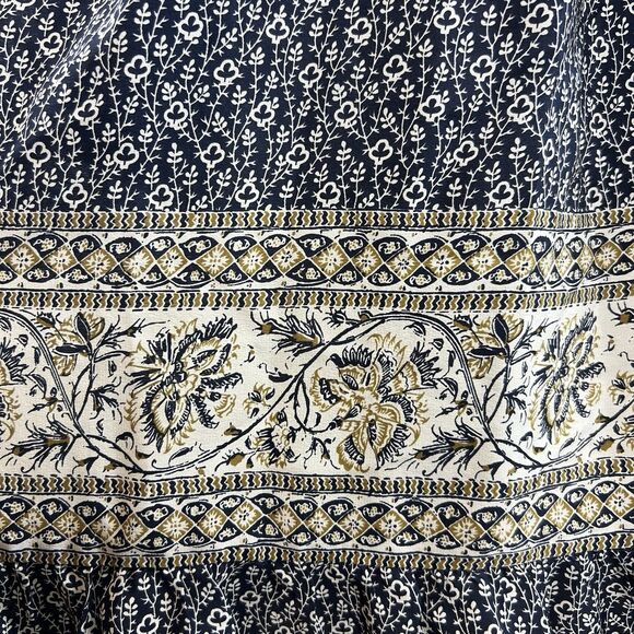 Sea New York Sabine Dress Size 4 Silk Blue Printed Midi Tassel Sleeveless Boho - Picture 10 of 12